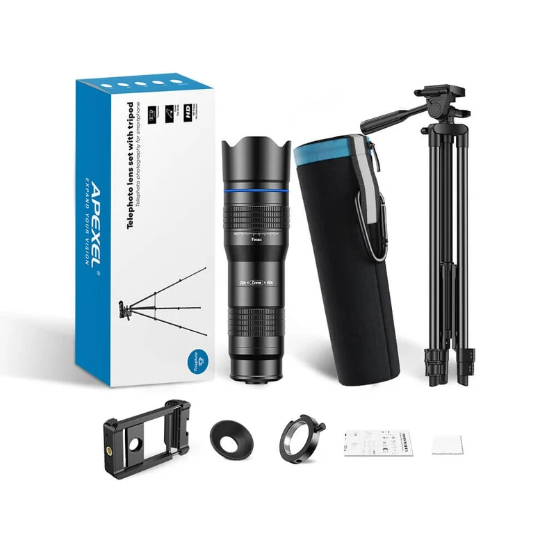 Smartphone-Teleobjektiv-Set mit verbessertem Zoom 20–40fach