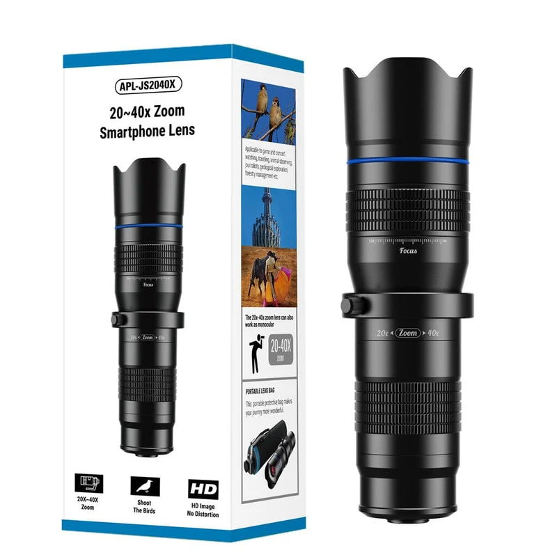 Smartphone-Teleobjektiv-Set mit verbessertem Zoom 20–40fach