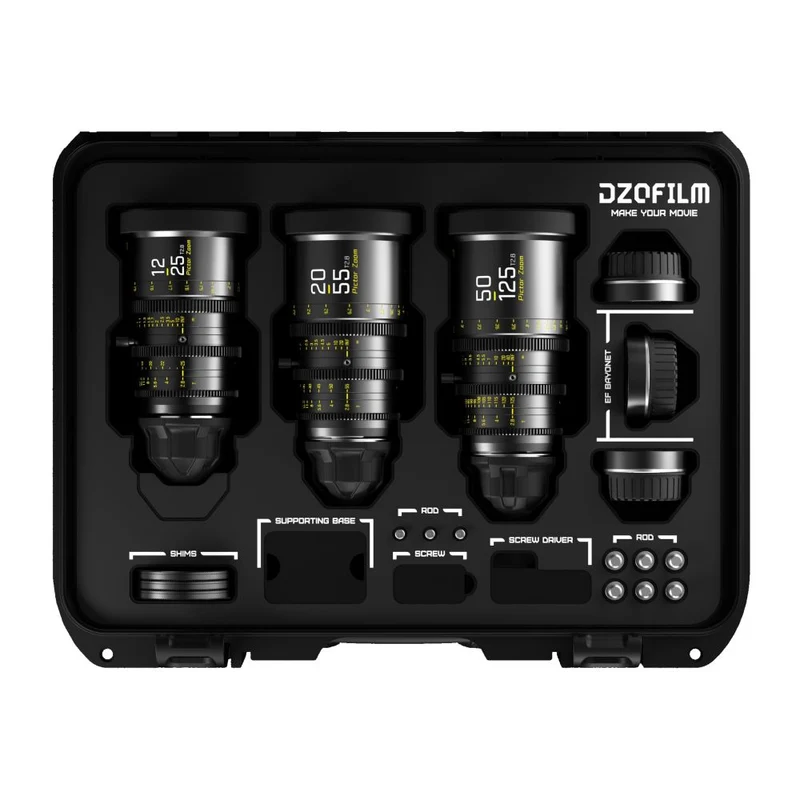 DZOFilm Pictor Zoom 3 lens kit with case 12-25/20-55/50-125 T2.8 (black)