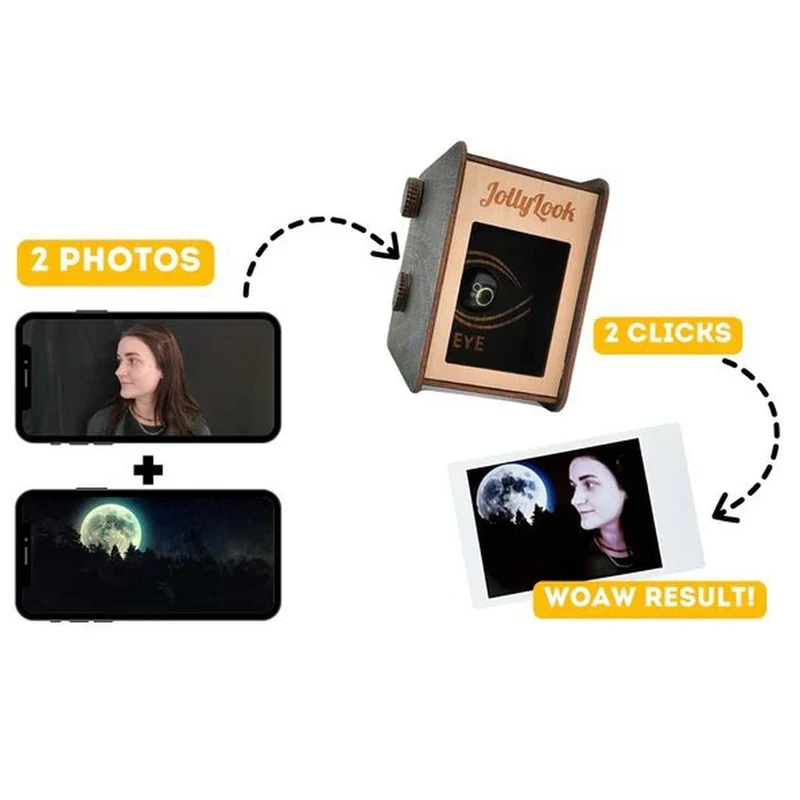 JollyLook EYE Digital-analoger Sofortbilddrucker, Farbe braun