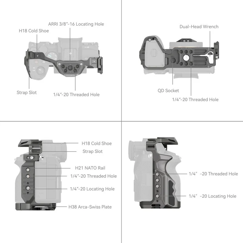 SmallRig HawkLock Quick Release Cage for Sony Alpha 7R V / Alpha 7 IV / Alpha 7S III / Alpha 1 / Alpha 7R IV 4481
