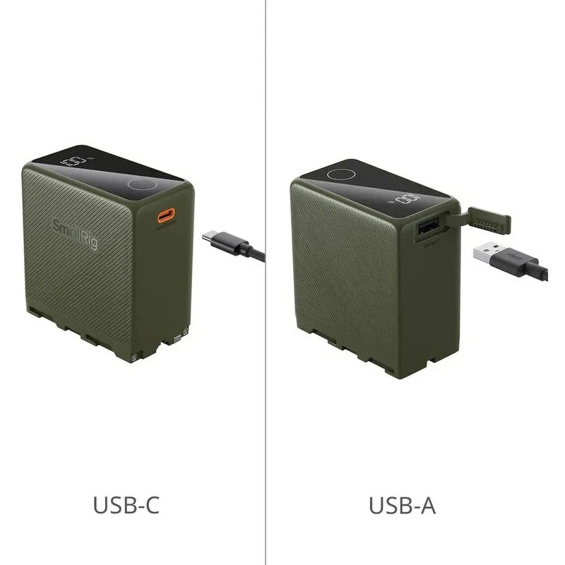 SmallRig 4577 NP-F970 USB-C Rechargeable Camera Battery, green