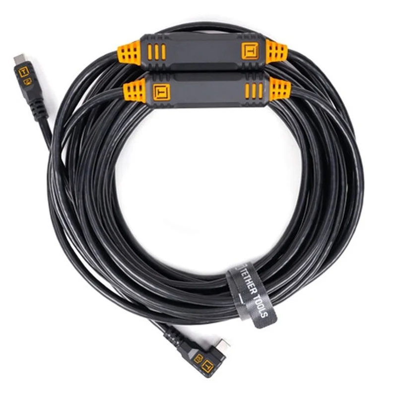 Tether Tools TetherGuard LeverLock & cable set, USB-C straight to USB-C angled, 9.4 m non-reflective black