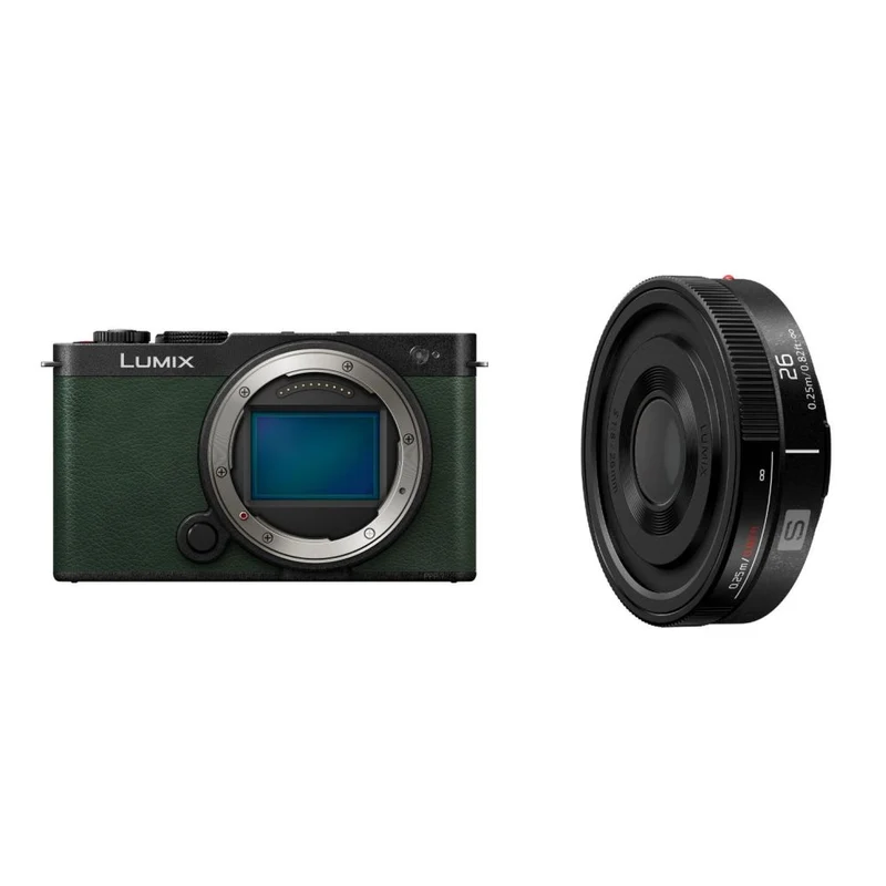 Panasonic Lumix S9 Gehäuse Dark Olive + Lumix S 26mm f/8 Manual Focus