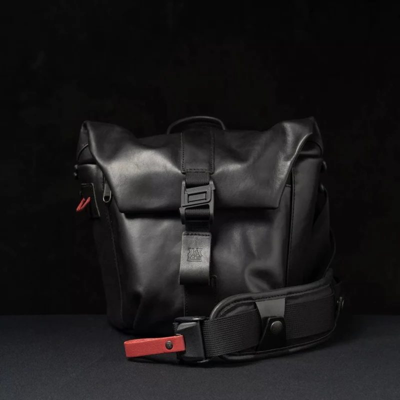 Wotancraft Pilot Travel Camera Bag 3.5l - Black Leather