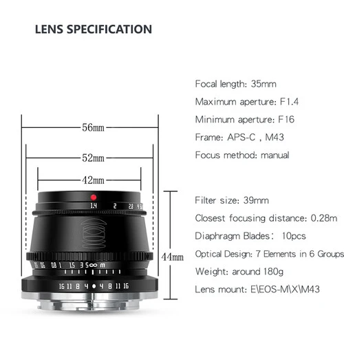 TTArtisan APS-C 35mm f1.4 L Black OUTLET