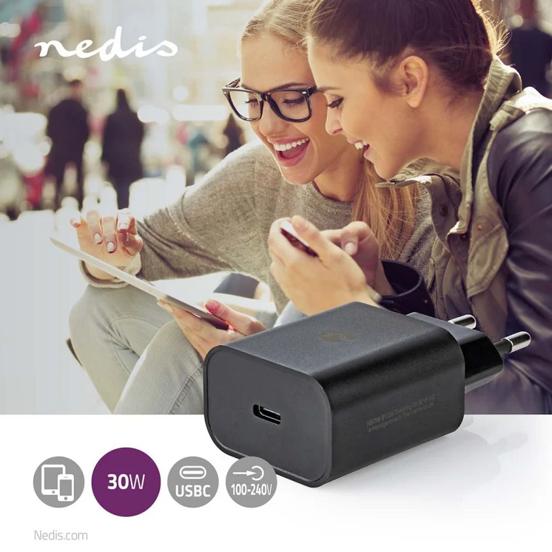 Nedis USB-C 30W wall charger with Quick Charge 4.0