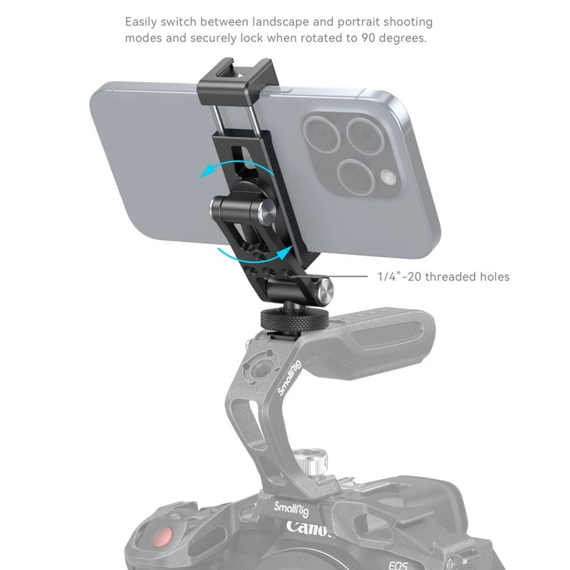 SmallRig 4382 Metal phone holder with cold shoe mount