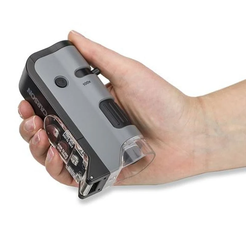 Carson Handheld Microscope MP-250 MicroFlip 100-250x with Smartphone Adapter