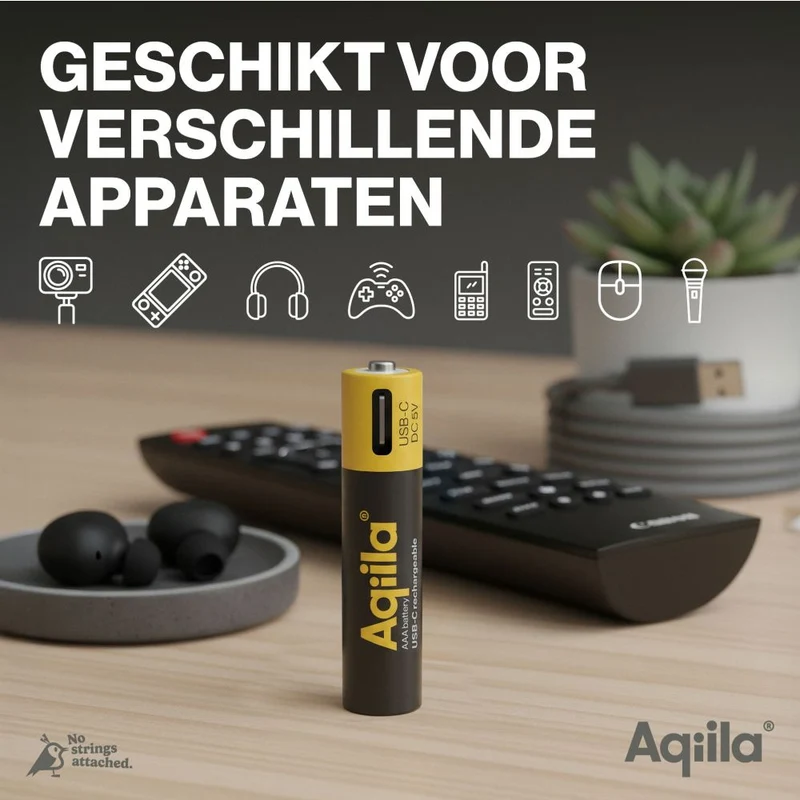 Aqiila AAA USB-C Akku 1,5 V 600 mAh Li-Ion (4x)