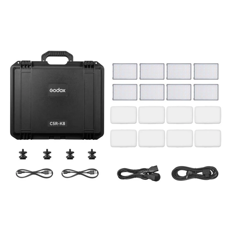 Godox C5R K8 Mobile RGB LED 8 Light Kit with charging case
