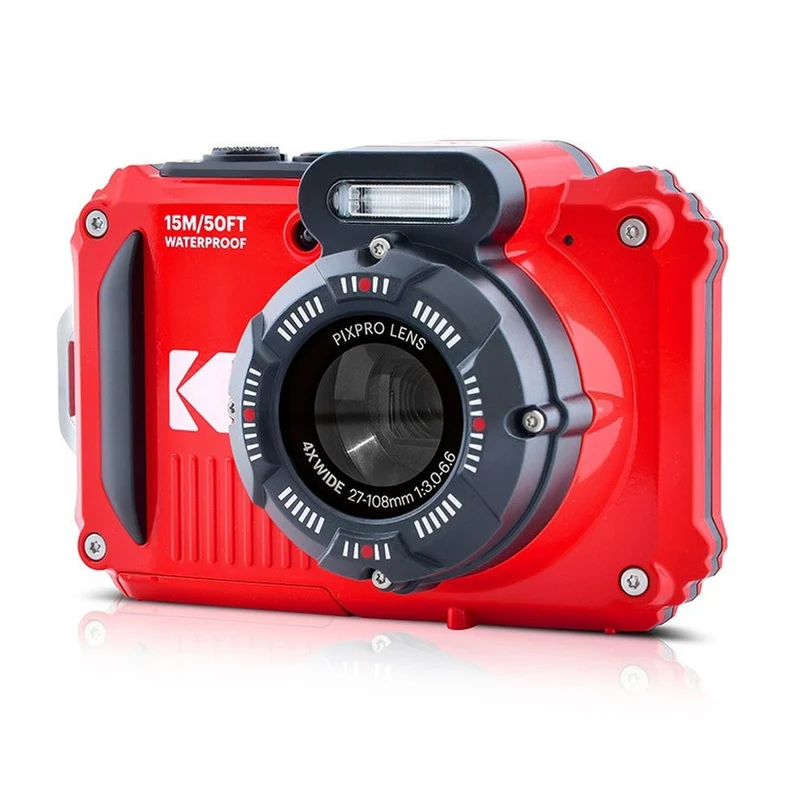 Kodak Waterproof PixPro WPZ-2 red 4x zoom, WiFi + extra battery + 16GB memory card