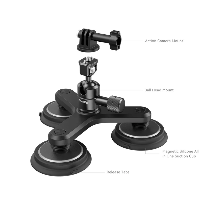 SmallRig Triple Magnetic Suction Cup Mounting Support Kit für Action-Kameras 4468