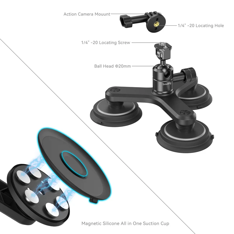 SmallRig Triple Magnetic Suction Cup Mounting Support Kit für Action-Kameras 4468