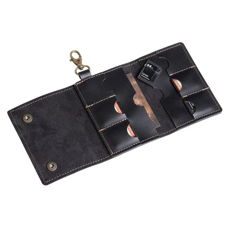 The Hantler Memory card holder Black / Brass, 3x SD + 2x CF