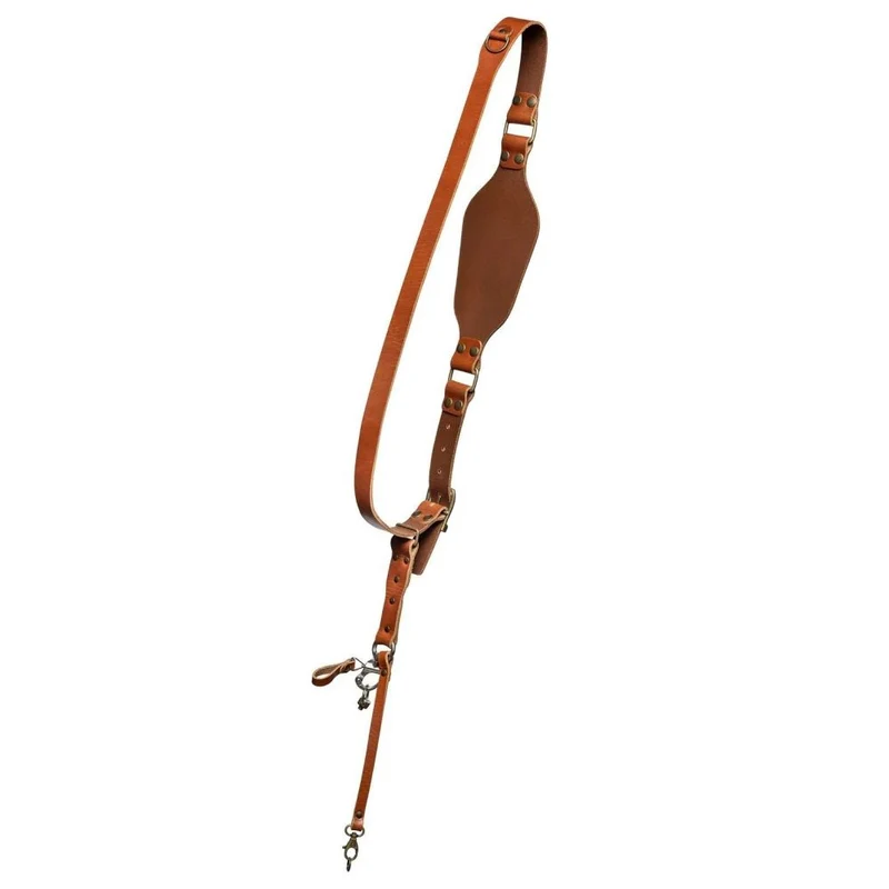 Der Hantler Kamera-Schultergurt Cognac / Altsilber, Regular