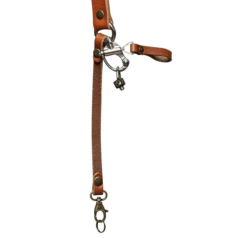 Der Hantler Kamera-Schultergurt Cognac / Altsilber, Regular