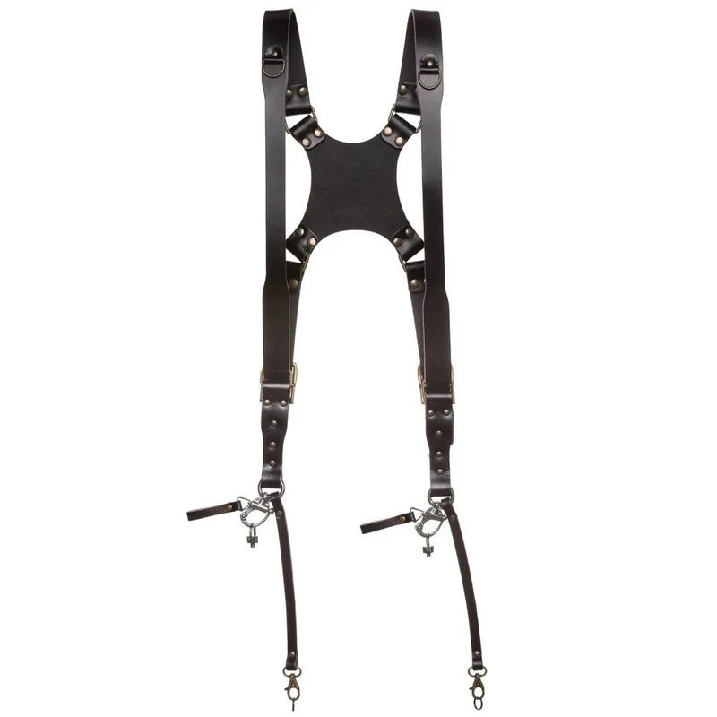 The Hantler Dual camera harness Black / Brass, Large