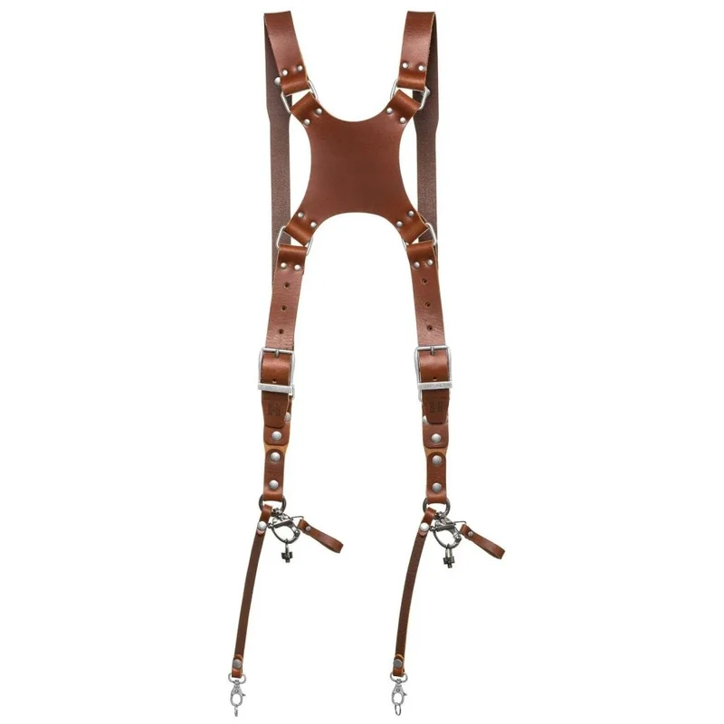 Das Hantler Dual-Kamerageschirr Cognac / Altsilber, Regular