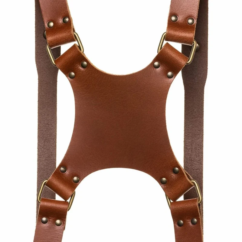 Das Hantler Dual-Kamerageschirr Cognac / Altsilber, Regular