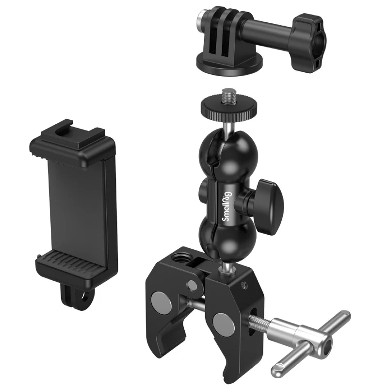 SmallRig 4373 Super-Klemme in Krabbenform mit Kugelkopf-Magic-Arm