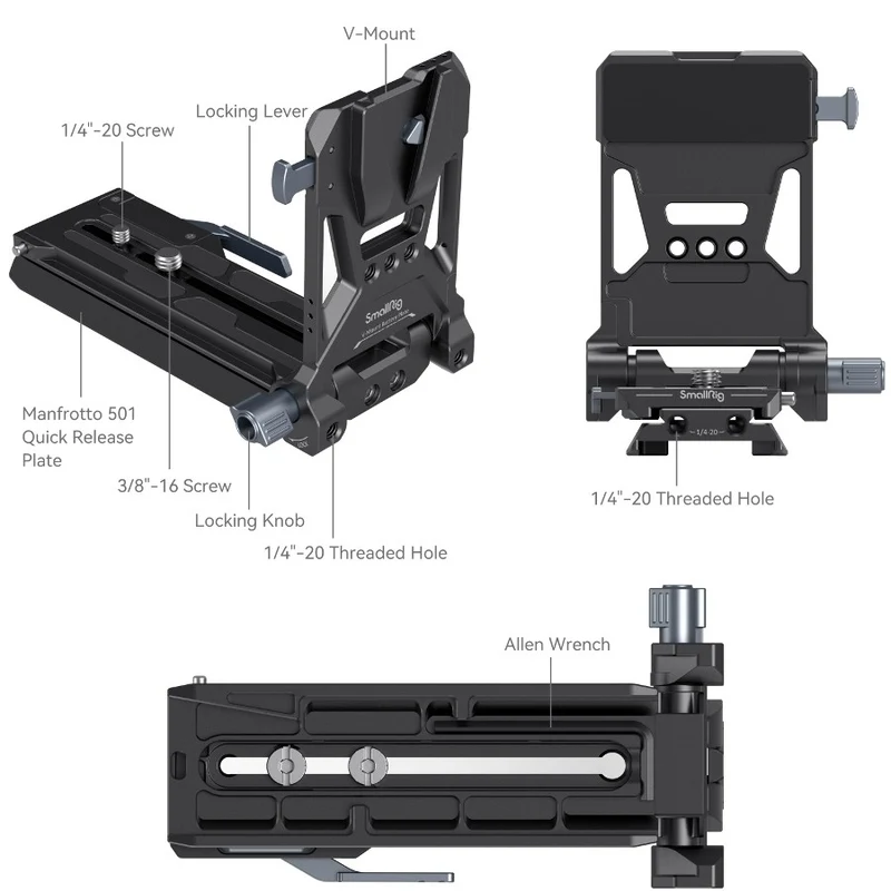 SmallRig 4323 V-Mount Battery Mount Plate Kit for Cinema Cameras