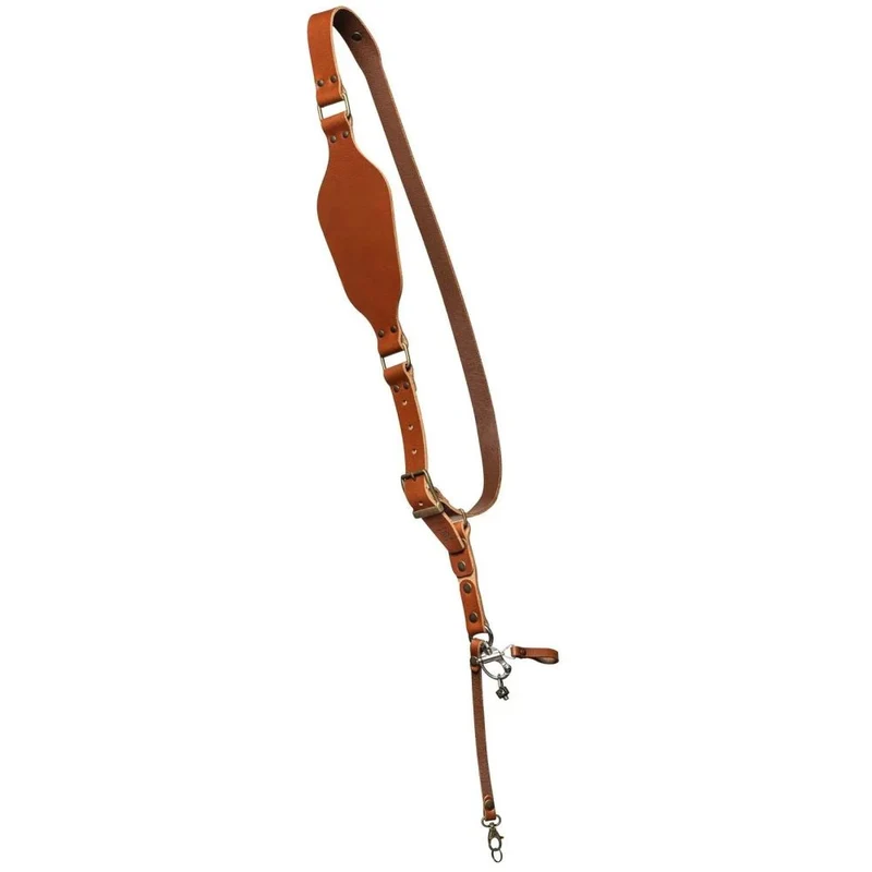 Der Hantler Kamera-Schultergurt Cognac / Messing, Large