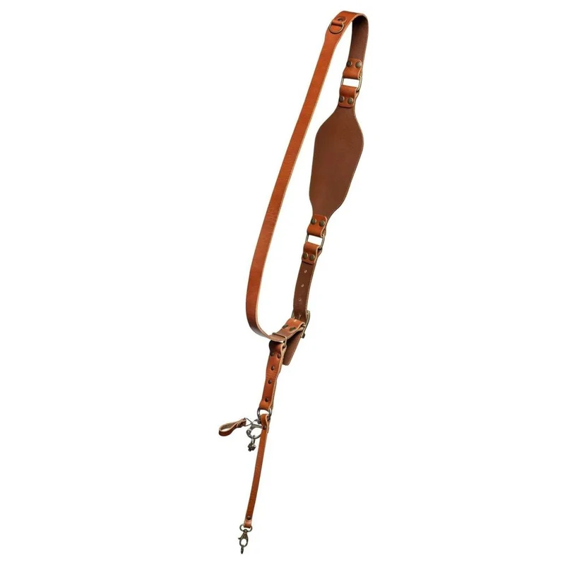 Der Hantler Kamera-Schultergurt Cognac / Messing, Large
