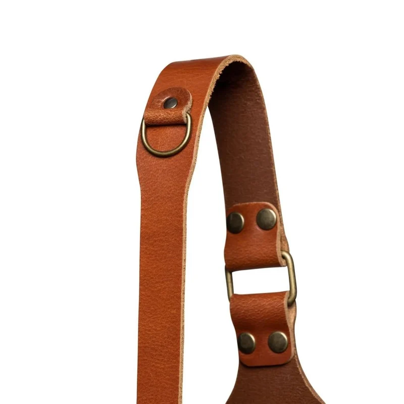 Der Hantler Kamera-Schultergurt Cognac / Messing, Large