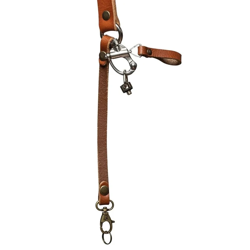 Der Hantler Kamera-Schultergurt Cognac / Messing, Large