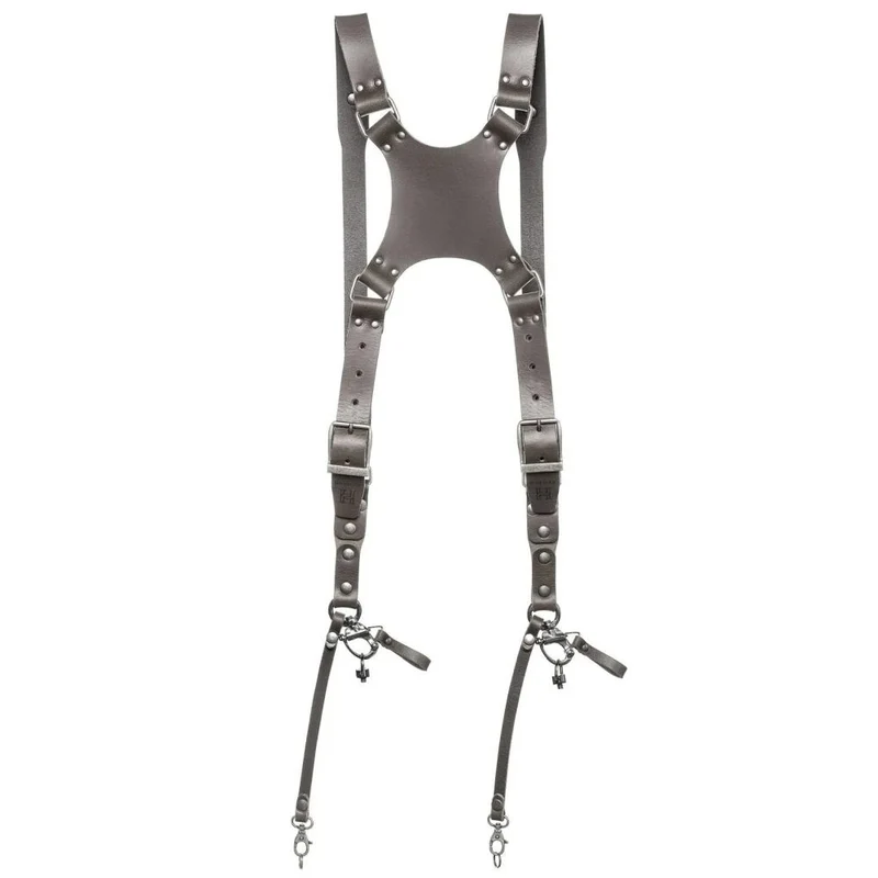 The Hantler Dual camera harness Stone Gray / Old silver, Large