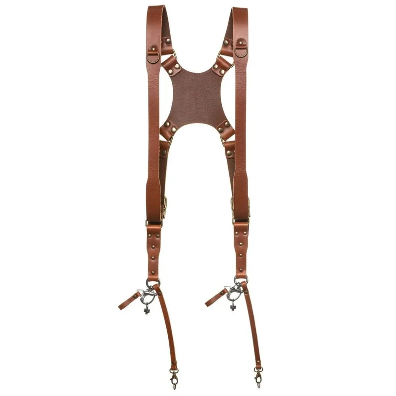 Das Hantler Dual-Kamera-Gurtzeug Cognac / Messing, Regular
