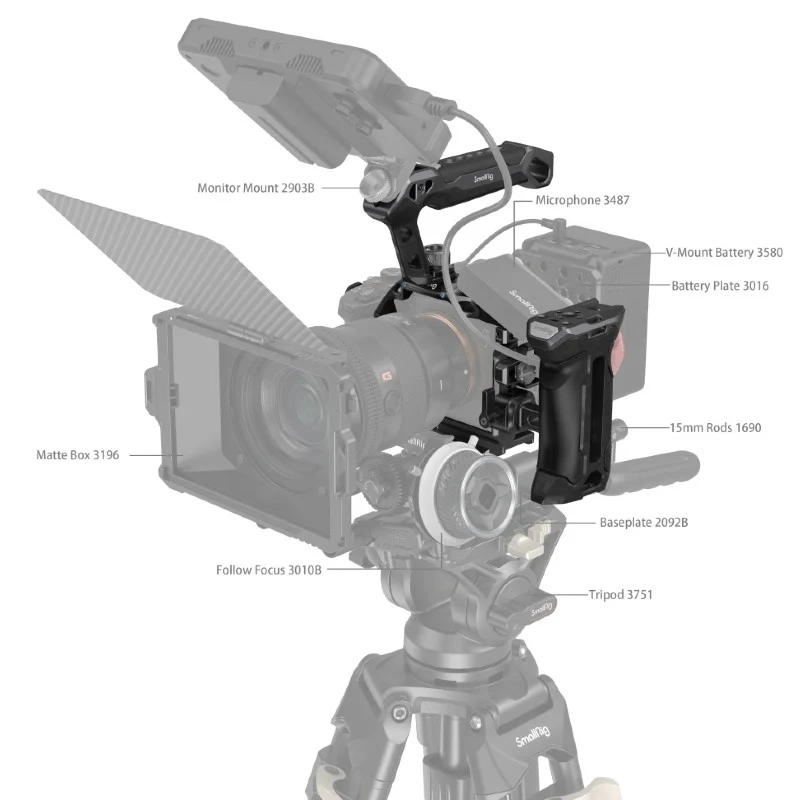 SmallRig "Rhinoceros" Advanced Cage Kit for Sony Alpha 7R V / Alpha 7 IV / Alpha 7S III 3710