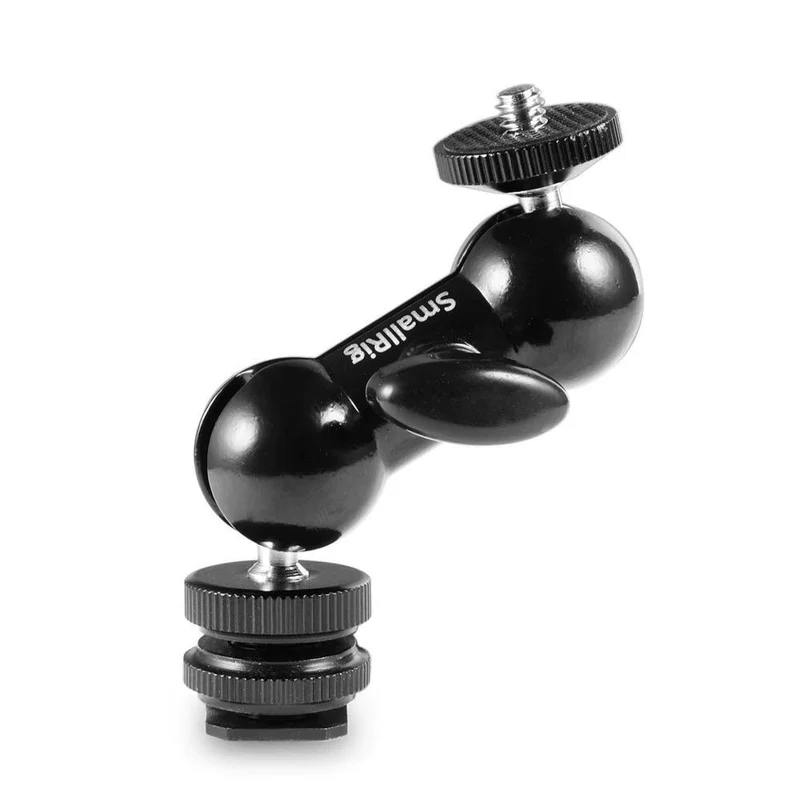 SmallRig 1135 Cool-Ballhead-V1 Multifunktions-Doppelkugelkopf mit Schuhhalterung und 1/4" Schraube