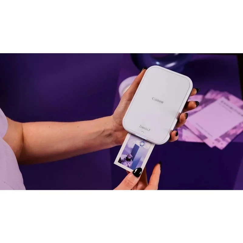 Canon Zoemini 2 Portable Colour Photo Printer White + ZP-2030, 5x7.6cm, 20 sheets