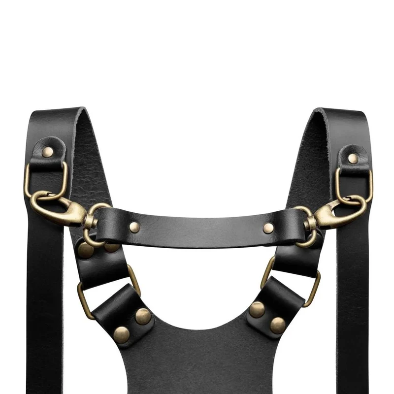 Der Hantler Brustgurt schwarz/messing, 22cm
