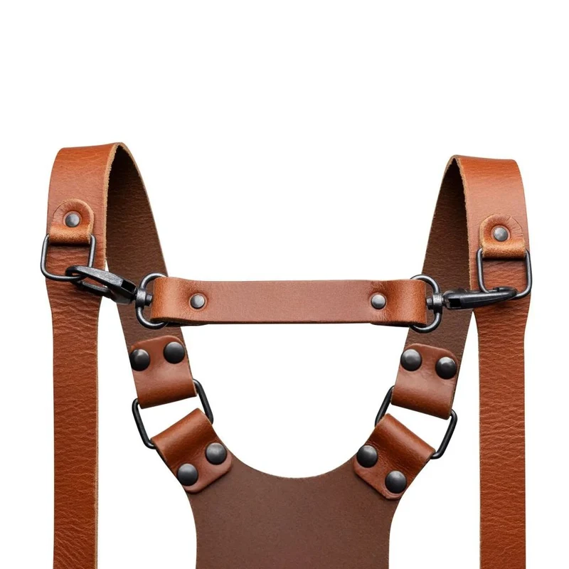 Der Hantler Brustgurt Cognac / Messing, 22cm