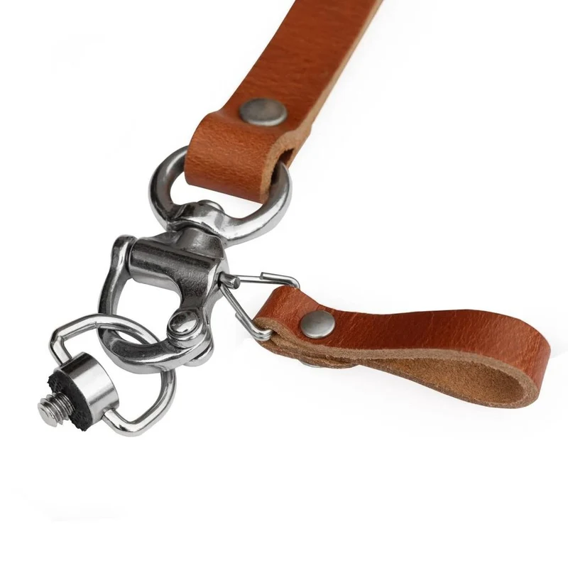 The Hantler Wrist strap - quick release Cognac / silver