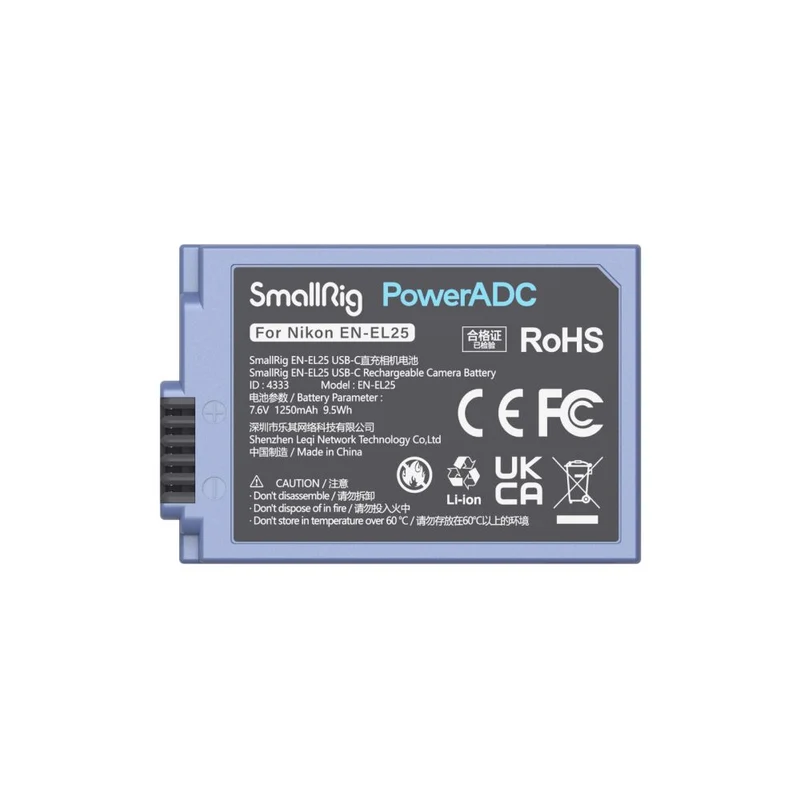 SmallRig EN-EL25 wiederaufladbarer USB-C-Kamera-Akku 4333