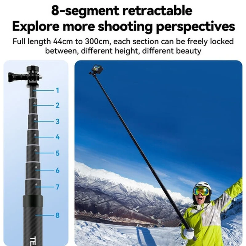 Telesin Premium Selfie stick Carbon (300 cm)