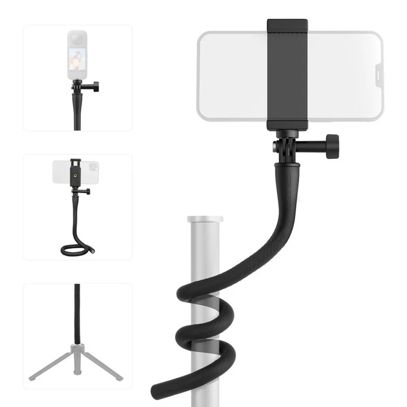 Flexibler Telesin-Arm für GoPro und Smartphone mit Telefonhalter