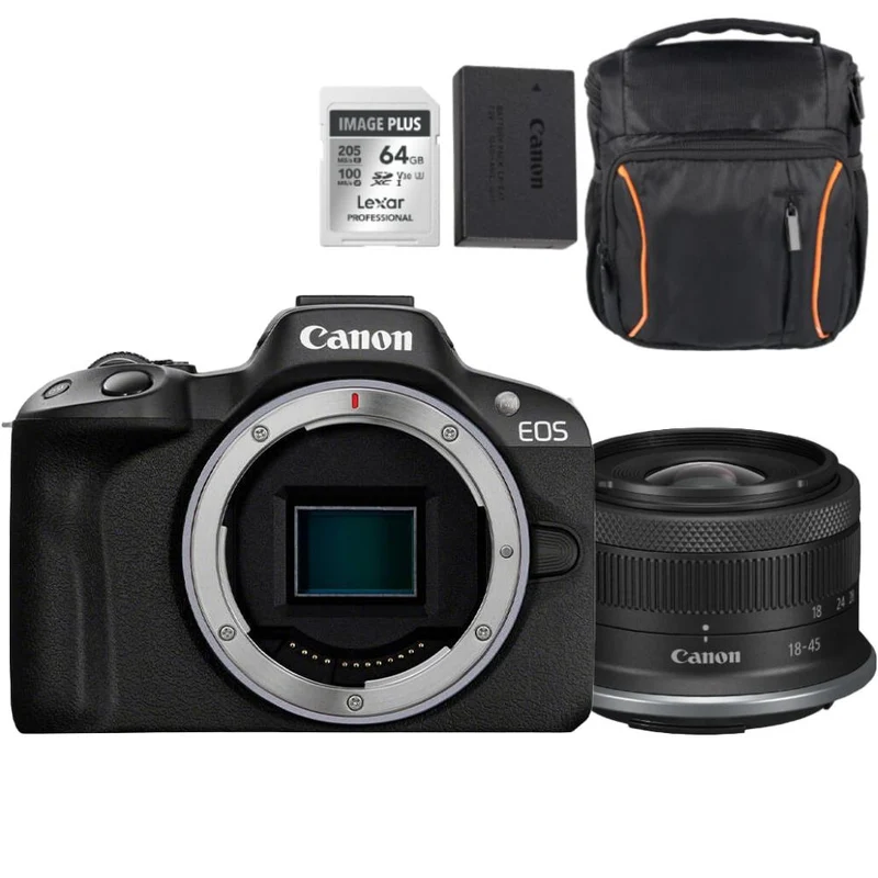 Canon EOS R50 black + RF-S 18-45 Holiday Kit