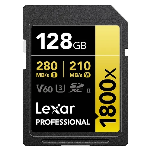 Lexar Professional SDXC 128GB BL 1800x UHS-II V60 gold