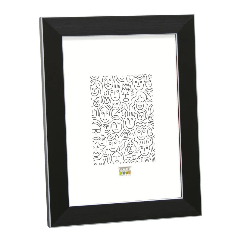 Deknudt Black photo frame with border in silver 20x20 S41VK2