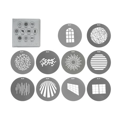 Nanlite FM mount Projection Attachment GOBO Set 1 (10pcs) (AS-GB-FMM-SET1)