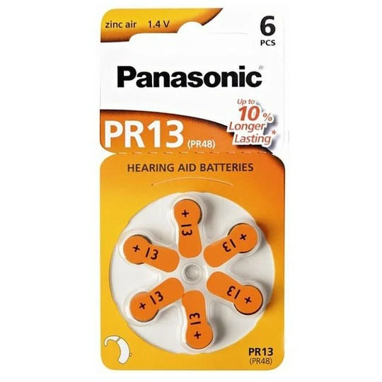 Panasonic PR13 (PR48) gehoorapparaat Batterien, 6 stuks
