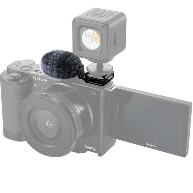 SmallRig 3526 Cold Shoe Adapter with Windshield for Sony ZV-E10 and ZV-1