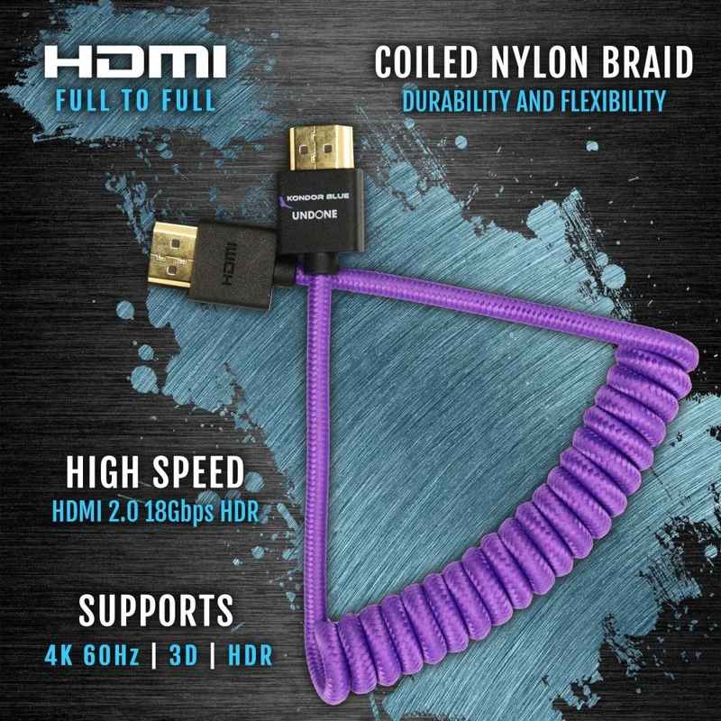 Kondor Blue Gerald Undone MK2 Full HDMI-Kabel 12"-24" gerollt (lila)