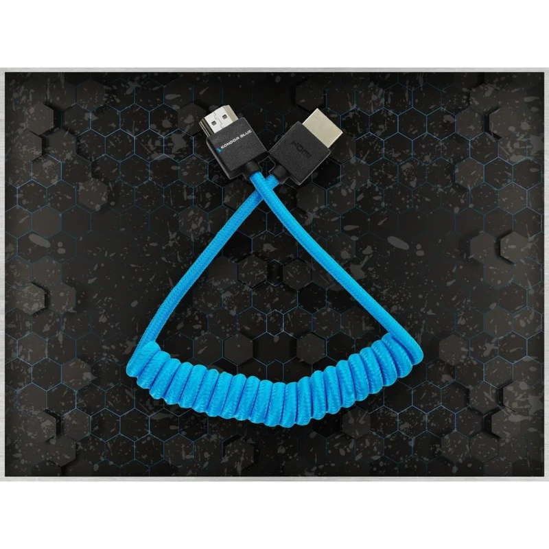 Kondor Blue Coiled Full HDMI Kabel (12-24")