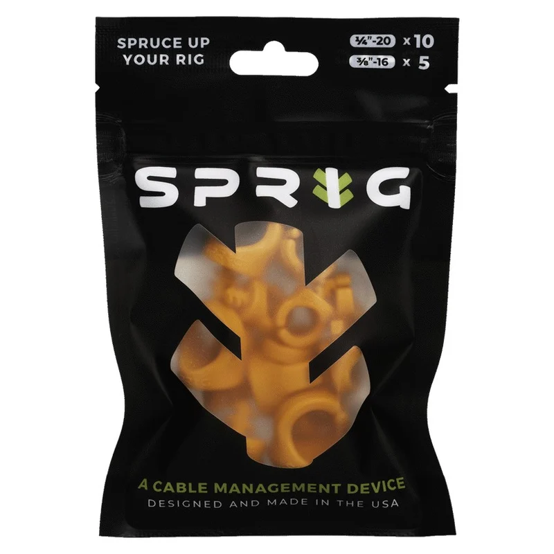 SPRIG Orange Value Pack; 10x 1/4”-20 Sprigs + 5x 3/8”-16 Big Sprigs